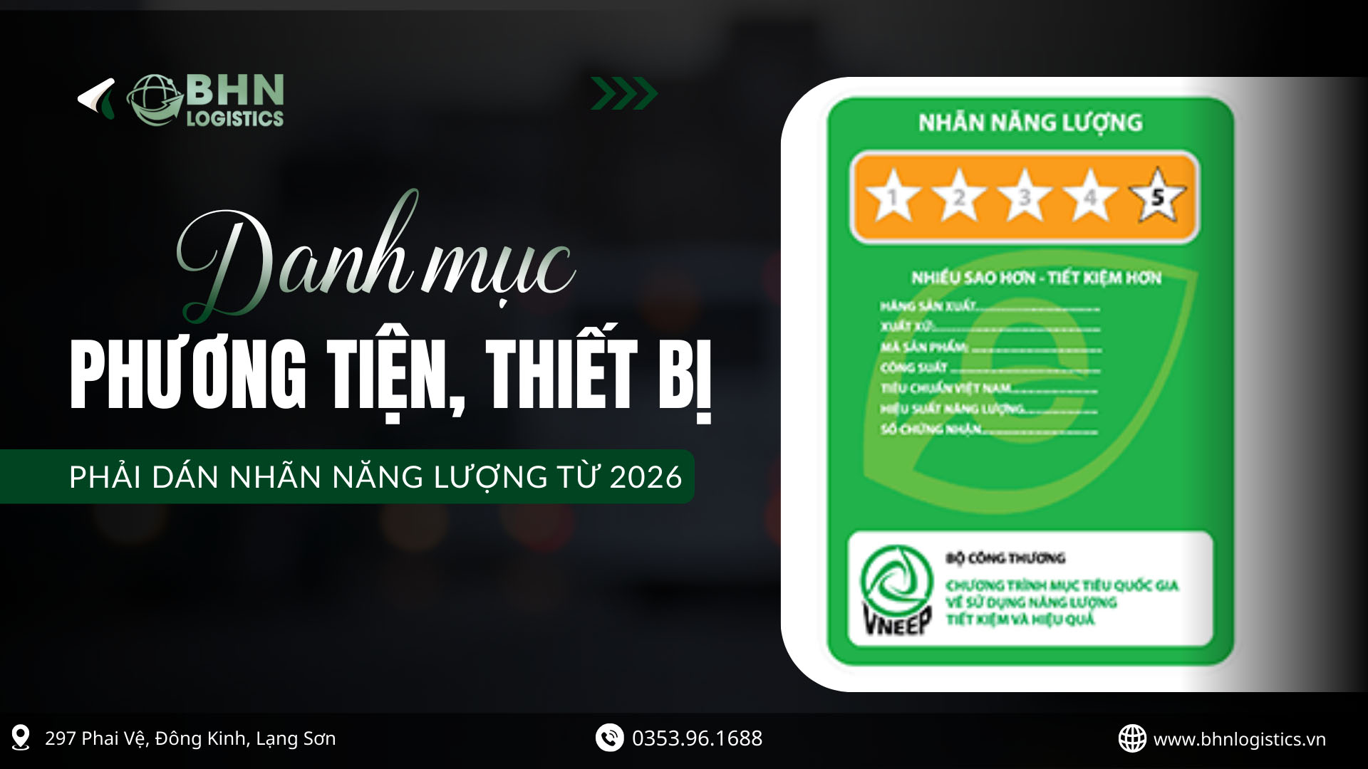 Quy định dán nhãn năng lượng 2026 cho hàng nhập hàng Trung Quốc