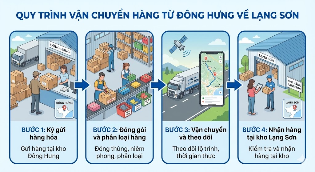 Quy trình vận chuyển hàng từ Đông Hưng về Lạng Sơn Quy trình vận chuyển hàng từ Đông Hưng về Lạng Sơn