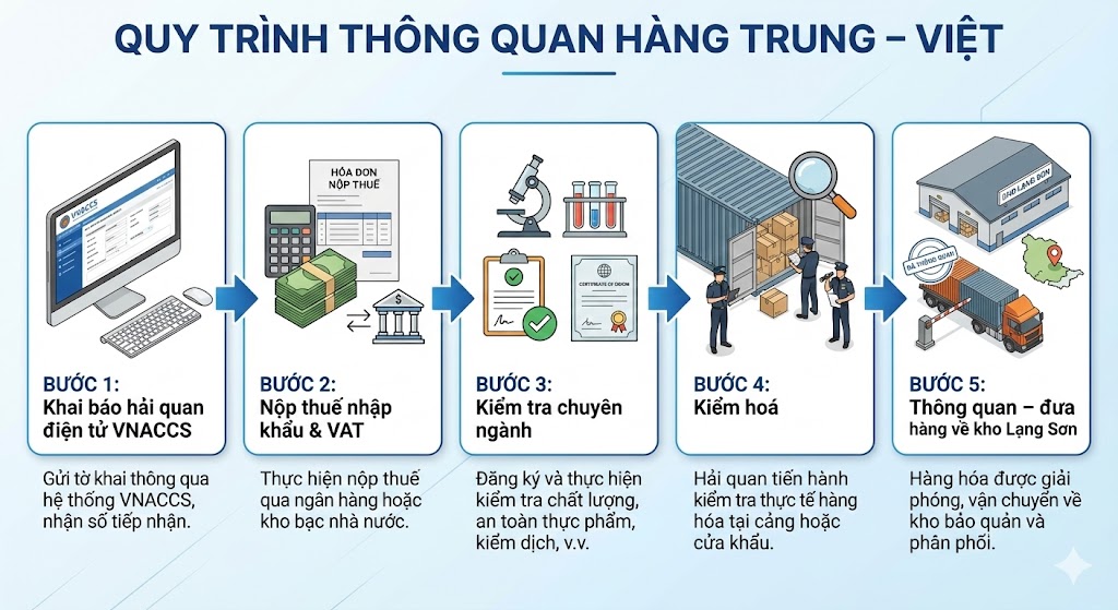 Quy trình thông quan hàng Trung Việt