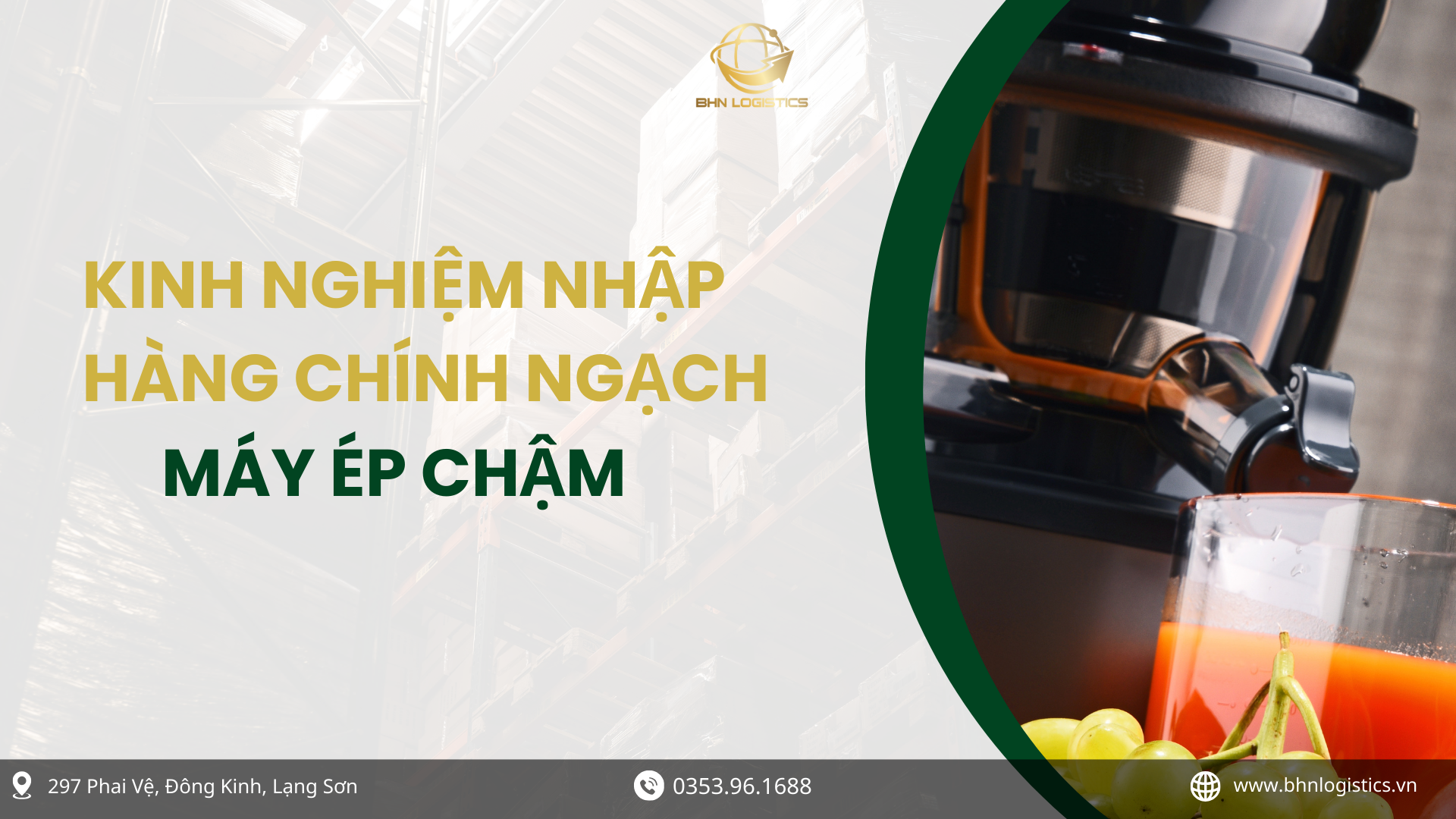 Nhập hàng Trung Quốc chính ngạch máy ép chậm phục vụ kinh doanh
