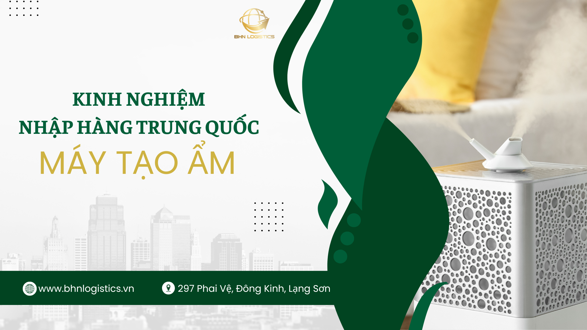 Nhập hàng Trung Quốc chính ngạch máy tạo ẩm cho doanh nghiệp
