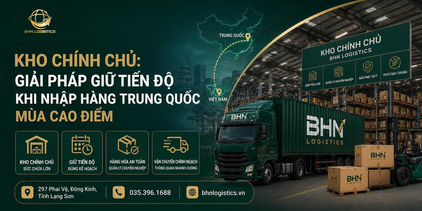 Kho chính chủ giúp giữ tiến độ nhập hàng Trung Quốc mùa cao điểm