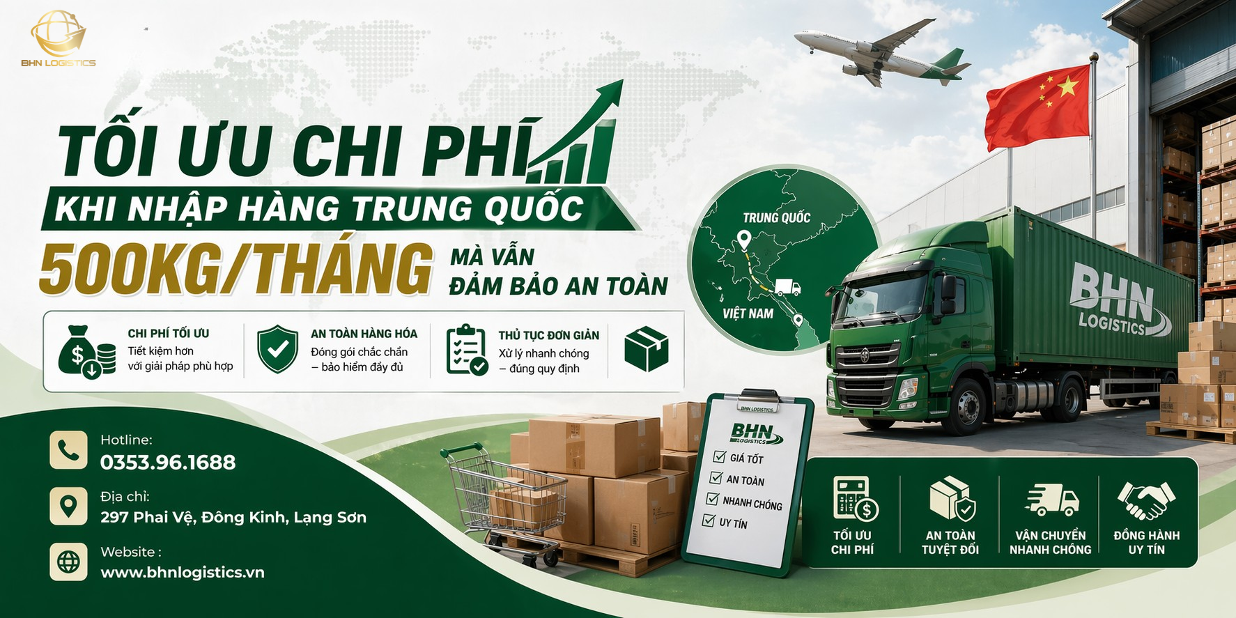 Nhập hàng Trung Quốc 500kg tối ưu chi phí