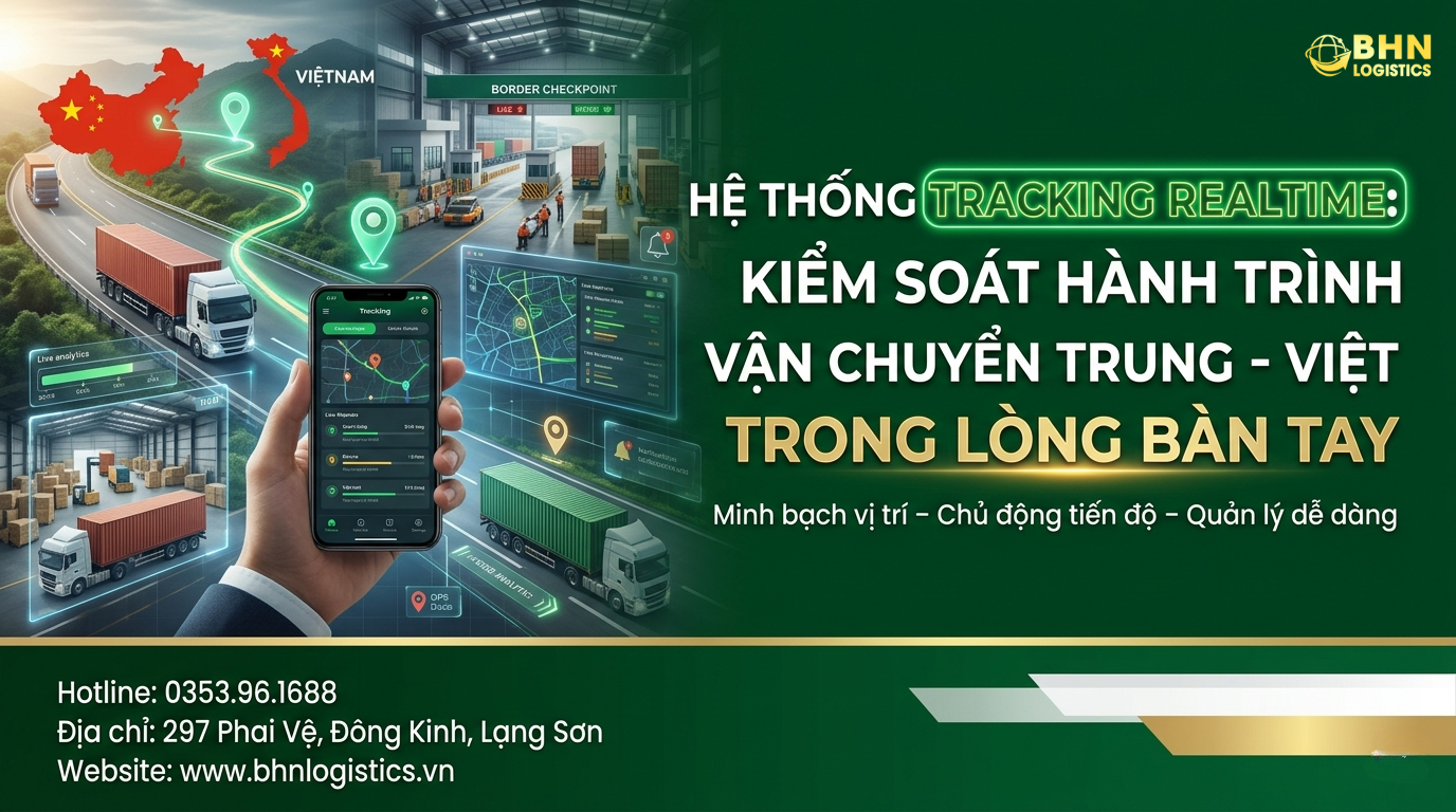 Theo dõi vận chuyển Trung Việt chính ngạch bằng tracking realtime