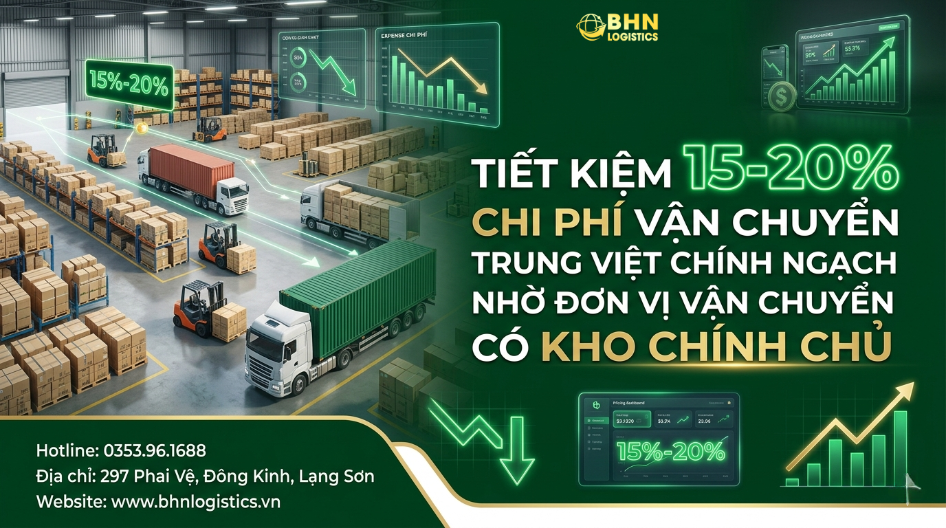 Kho chính chủ giúp tối ưu vận chuyển Trung Việt chính ngạch