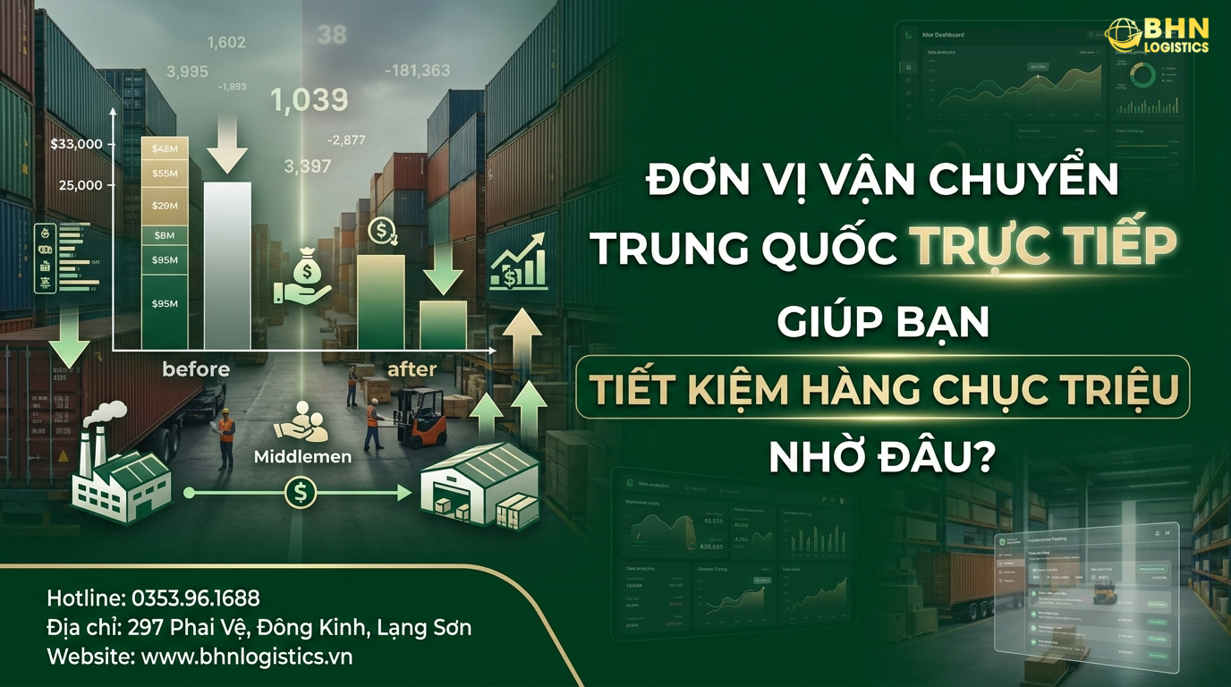 Vận chuyển Trung Việt chính ngạch trực tiếp giúp tiết kiệm chi phí
