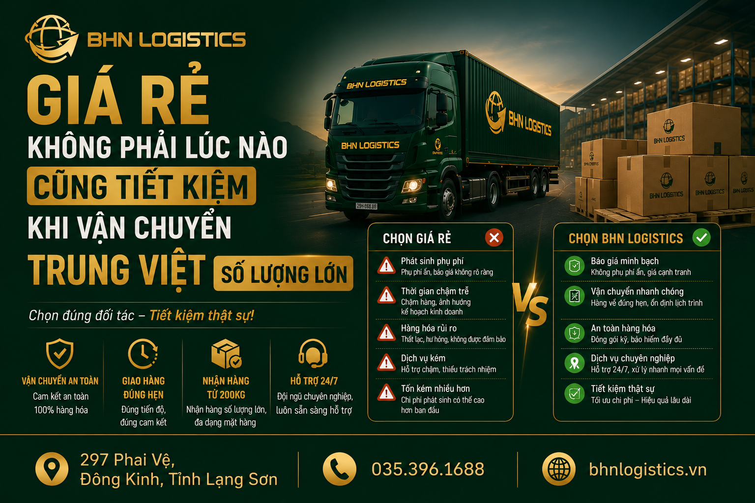 Vận chuyển Trung Việt khi nhập hàng Trung Quốc