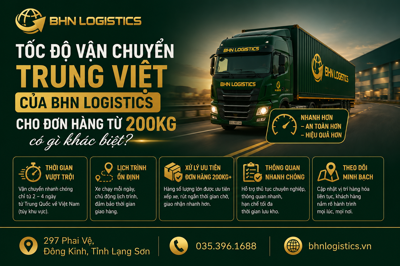 Vận chuyển Trung Việt cho đơn nhập hàng Trung Quốc
