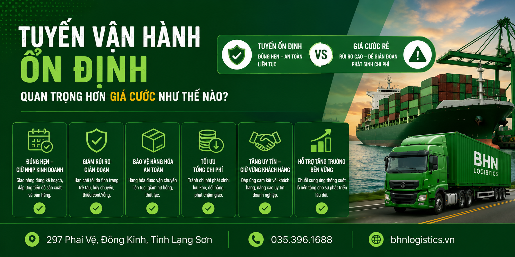 Tuyến vận chuyển Trung Việt chính ngạch ổn định cho doanh nghiệp