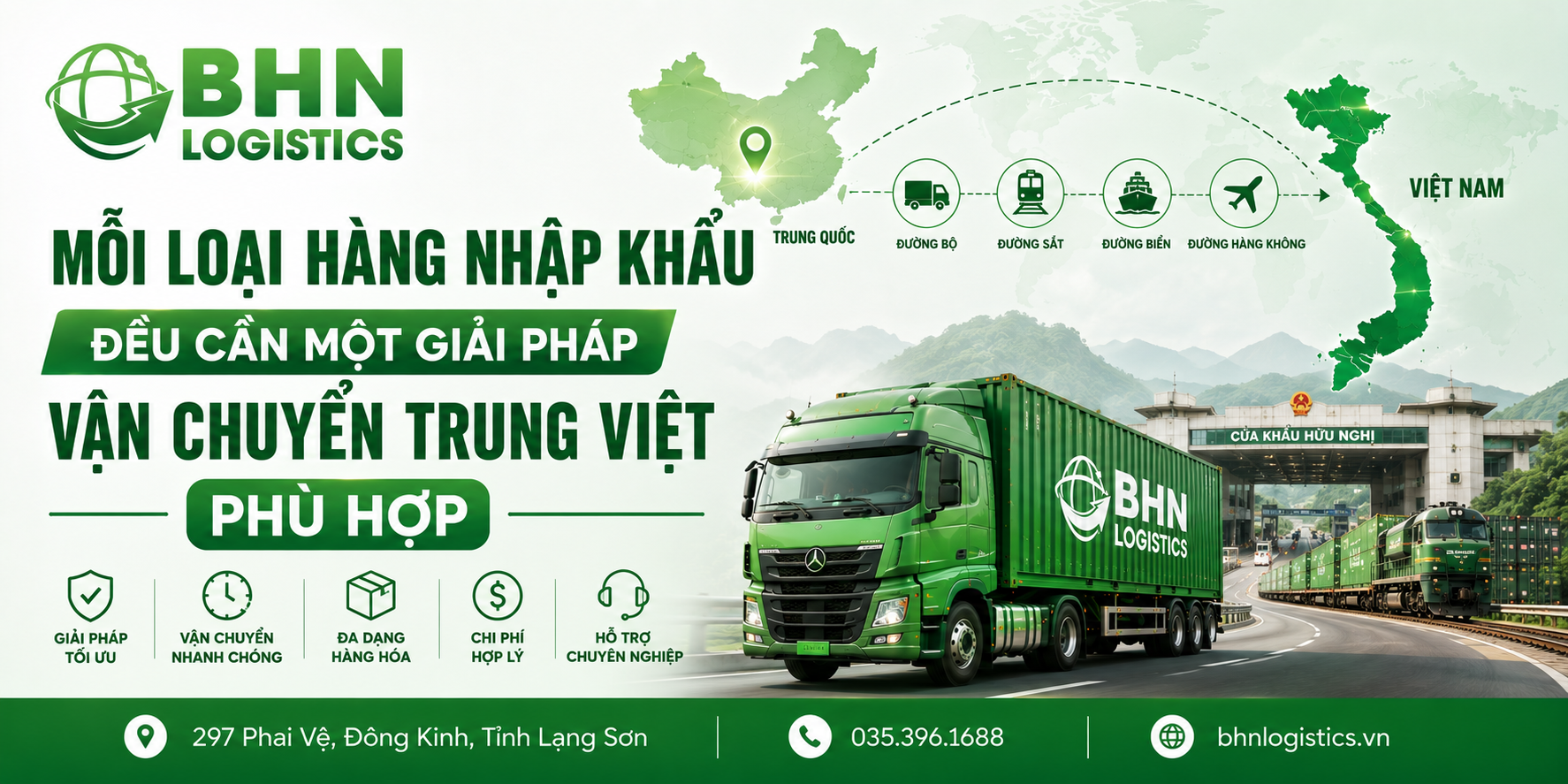 Vận chuyển Trung Việt phù hợp với từng loại hàng nhập khẩu