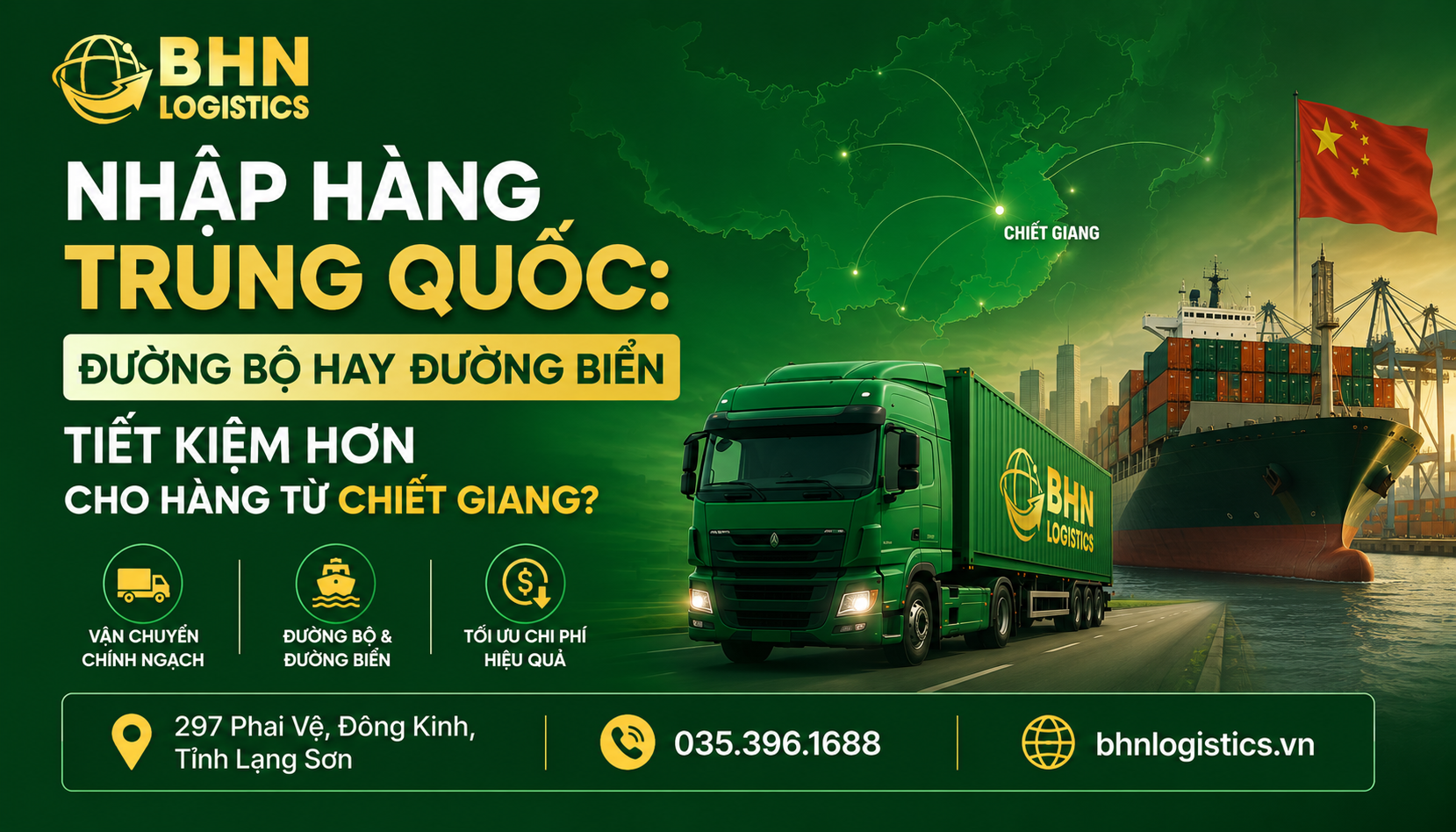 Nhập hàng Trung Quốc từ Chiết Giang nên đi đường bộ hay đường biển?