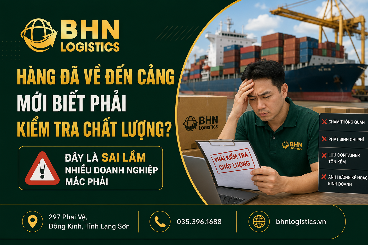 Kiểm tra chất lượng hàng nhập khẩu trước khi thông quan giúp giảm rủi ro.