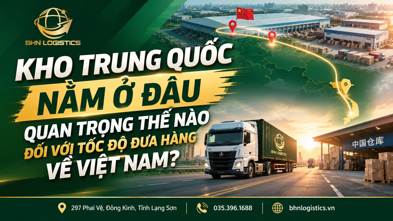 Kho Trung Quốc là điểm kết nối quan trọng giữa nhà cung cấp và tuyến vận chuyển hàng về Việt Nam.
