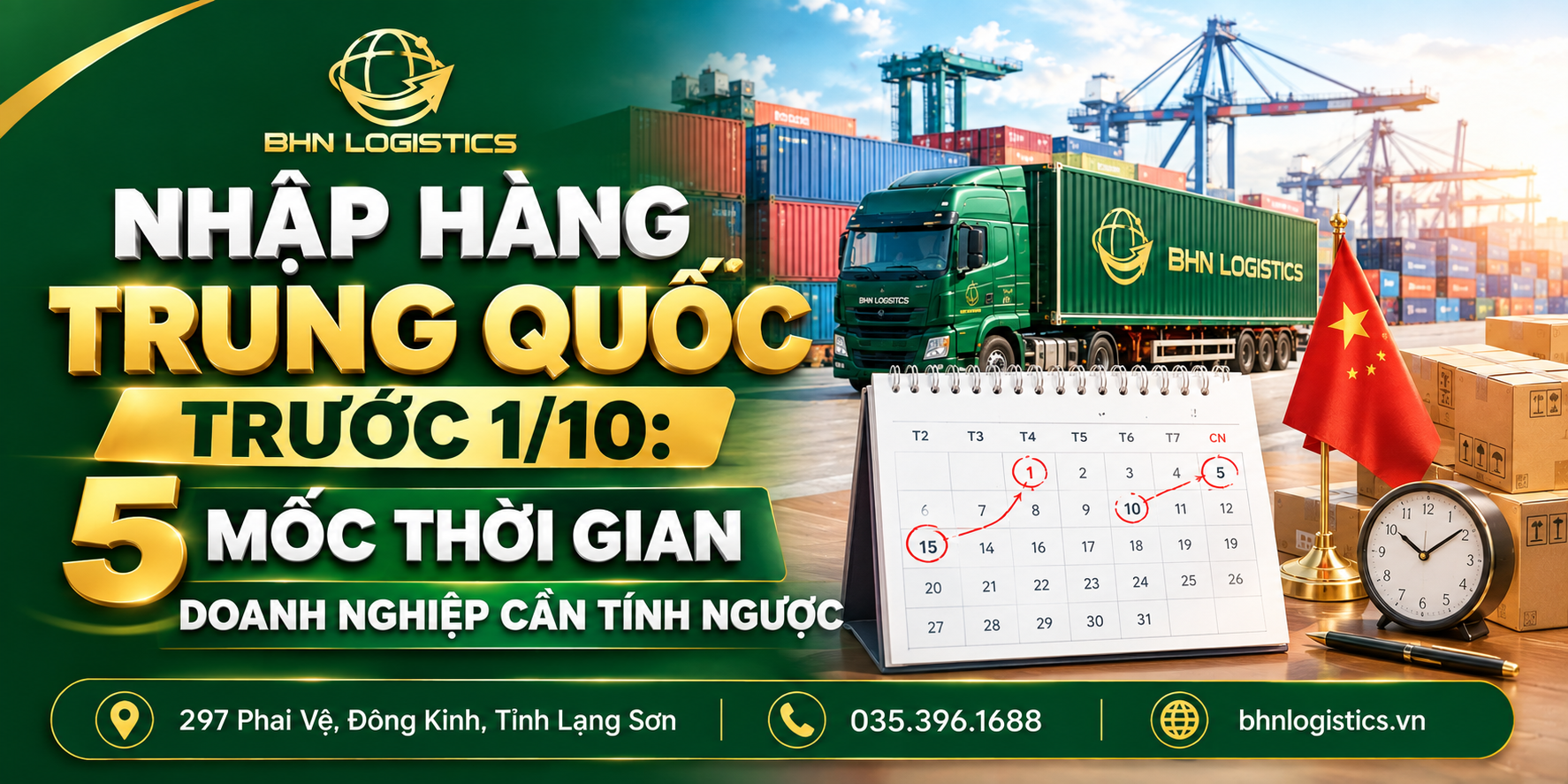 Nhập hàng Trung Quốc trước 1/10 cần tính ngược thời gian
