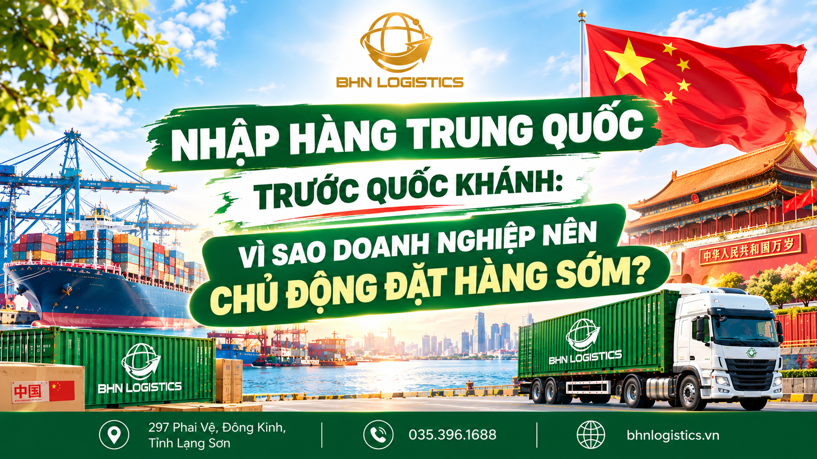  Nhập hàng Trung Quốc trước Quốc khánh Trung Quốc giúp doanh nghiệp chủ động lịch hàng cuối năm.