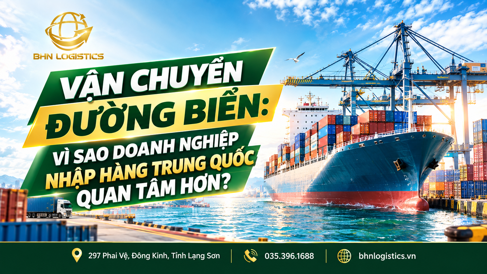 Vận chuyển đường biển giúp doanh nghiệp nhập hàng Trung Quốc tối ưu phương án logistics