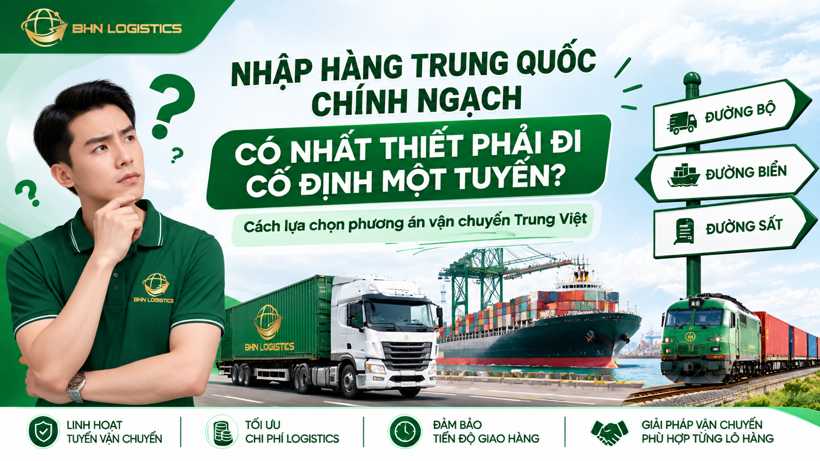 Nhập hàng Trung Quốc chính ngạch với các phương án vận chuyển đường bộ, đường biển và ghép container.
