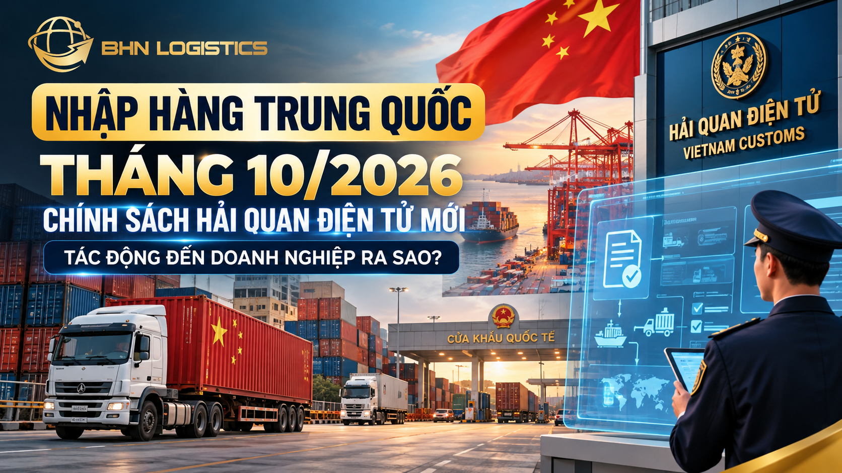 Nhập hàng Trung Quốc chính ngạch tháng 10/2026 trước những thay đổi về chính sách hải quan điện tử.