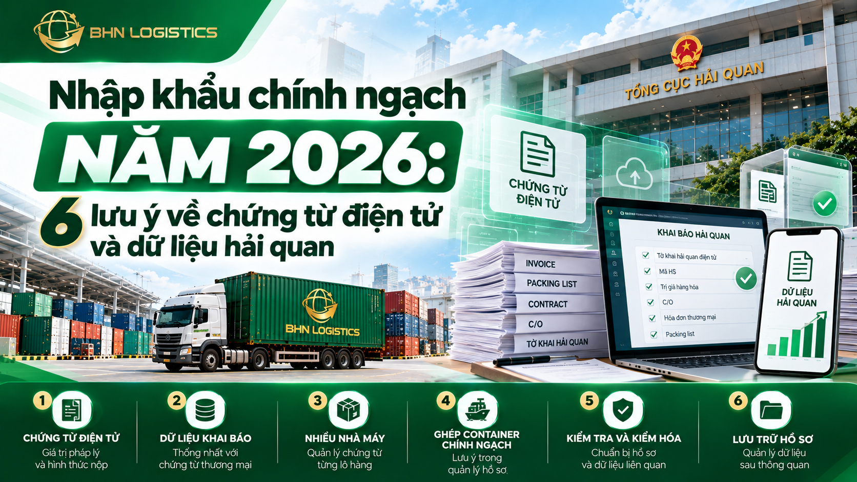Nhập khẩu chính ngạch năm 2026 và chứng từ điện tử.