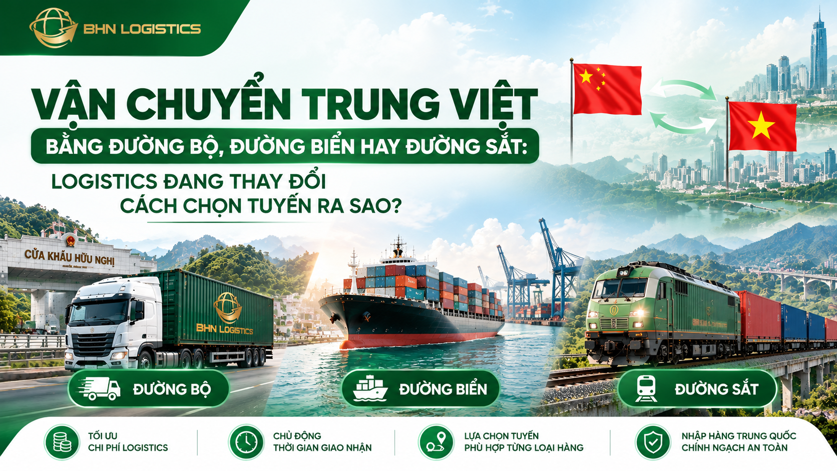 Vận chuyển Trung Việt bằng đường bộ, đường biển và đường sắt trong năm 2026.
